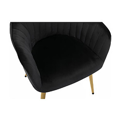 Vente-Unique Lot de 6 chaises avec accoudoirs en velours et métal doré - Noir - ELEANA pas cher