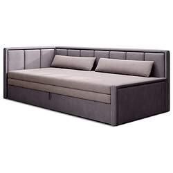 Bestmobilier James - canapé 3 places gauche convertible avec coffre en velours