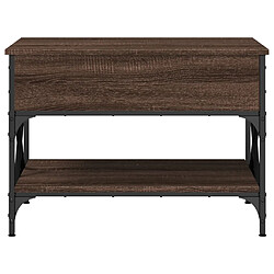 ComfortXL Table Basse Chêne Marron 70x50x50 Cm Bois D'ingénierie Et Métal pas cher