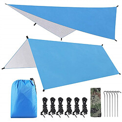 Universal Camouflage extérieur Canopy multifonctionnel imperméable protection solaire Auvent de plage Tente Canopy de plage Sols couverts d'humidité(Bleu)