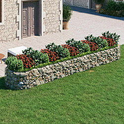 vidaXL Lit surélevé à gabion Fer galvanisé 500x100x50 cm