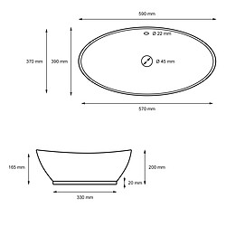 Ecd Germany Lavabo 590 x 385 x 200 mm en céramique blanche pas cher