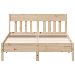 Acheter Vidaxl Cadre de lit avec tête de lit 120x190 cm bois de pin massif