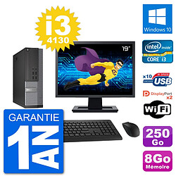 PC Dell 7020 SFF Ecran 19" Intel i3-4130 RAM 8Go Disque 250Go Windows 10 Wifi - Occasion