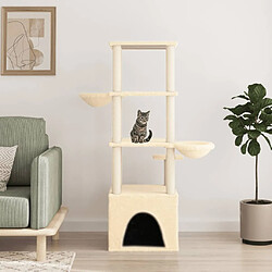 vidaXL Arbre à chat avec griffoirs en sisal crème 147 cm 