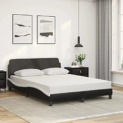 Avis Vidaxl Lit avec matelas noir et blanc 120x200 cm similicuir