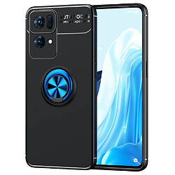 Coque en TPU anti-chocs avec béquille à anneau magnétique, noir/bleu pour votre Oppo Reno7 Pro 5G