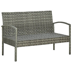 Maison Chic Salon de jardin 4 pcs + coussins - Mobilier/Meubles de jardin - Table et chaises d'extérieur Résine tressée Gris -MN20314 pas cher