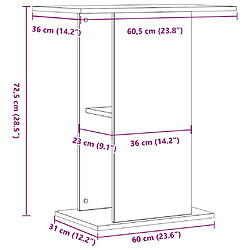 vidaXL Support pour aquarium chêne artisanal 36x60,5x72,5 cm pas cher