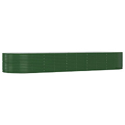 vidaXL Lit surélevé de jardin Vert 447x140x68cm Acier enduit de poudre