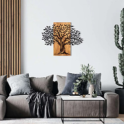 Hanah Home Décoration murale en métal et bois Arbre 72 x 58 cm.