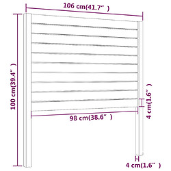 Acheter vidaXL Tête de lit Blanc 106x4x100 cm Bois massif de pin