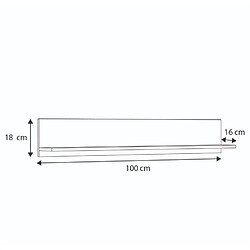 Kobi Etagère murale 100 cm grise