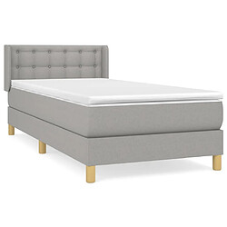 vidaXL Sommier à lattes de lit avec matelas Gris clair 80x200 cm Tissu