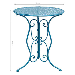 Acheter Aubry Gaspard Table ronde en métal bleu.