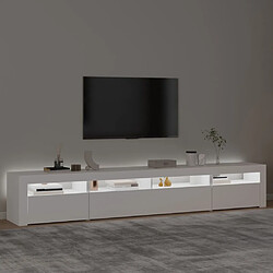 Avis Maison Chic Meubles TV avec lumières LED - Banc TV pour salon Blanc 240x35x40 cm -MN75262