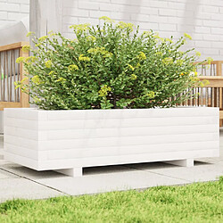 vidaXL Jardinière blanc 90x40x26,5 cm bois de pin massif