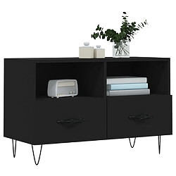 Avis Maison Chic Meuble TV scandinave - Banc TV pour salon Noir 80x36x50 cm Bois d'ingénierie -MN22843