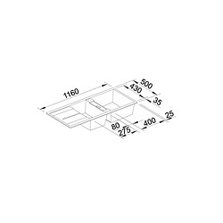 Evier à encastrer 80cm manuel anthracite avec siphon - 513267 - BLANCO