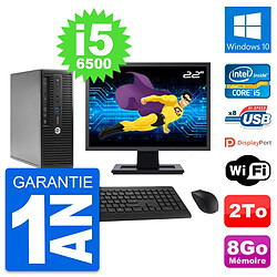 PC HP ProDesk 400 G3 SFF Ecran 22" i5-6500 RAM 8Go Disque 2To Windows 10 Wifi - Occasion