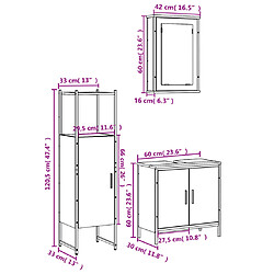 vidaXL Ensemble de meubles de salle de bain 3 pcs Chêne marron pas cher