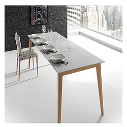 Inside 75 Table repas extensible NORDIC 10 couverts 180/250x100cm pieds chêne plateau céramique Hidra