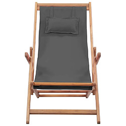 Acheter Maison Chic Chaise pliable de plage pour relaxTissu et cadre en bois Gris -GKD82821