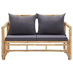 Maison Chic Banc de jardin avec coussins | Banquette de jardin | Chaise Relax 115 cm Bambou -MN17900