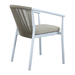 Avis AXI Suvi Chaises de Jardin, 2 Chaises BLANChes, Coussins en Polyester Kaki, Dossier Corde d'oléfine | 2 Chaises de jardin en Aluminium | Chaises Exterieur, 57 x 41-61 x 78 cm