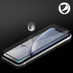 Avizar Film Apple iPhone XR Protection Verre trempé 9H Bords Biseautés 11D noir pas cher