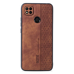 Coque en TPU + PU anti-chute pour votre Xiaomi Redmi 10A/Redmi 9C/Redmi 9C NFC - marron