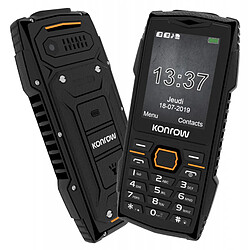 Konrow Stone Plus - Téléphone Antichoc Certifié IP68 - 2.4'' - Double Sim - Noir pas cher