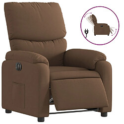 vidaXL Fauteuil inclinable électrique Marron Tissu