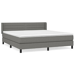 Maison Chic Lit Adulte - Lit simple Lit à sommier tapissier avec matelas moelleux - Meuble de Chambre - Gris foncé 180x200cm Tissu -MN44448