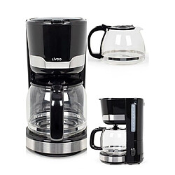 Livoo Cafetière Electrique 1000W 15 tasses-Classique inox NOIRE haute qualité