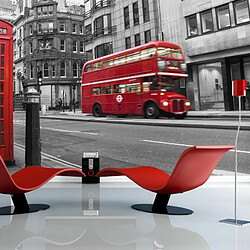 Paris Prix Papier Peint Cabine Téléphonique & Bus Rouges à Londres 154 x 200 cm