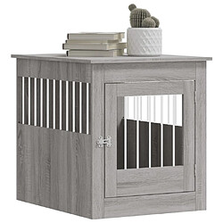 Avis vidaXL Meuble de cage pour chiens sonoma gris 64,5x80x71 cm