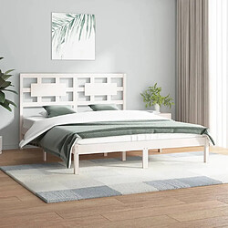 Maison Chic Lit Moderne Chambre - Cadre/structure de lit pour adulte Blanc Bois de pin massif 140x200 cm -MN17674