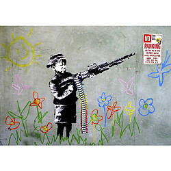 EPIKASA Impression sur Toile Banksy Enfant avec Arme