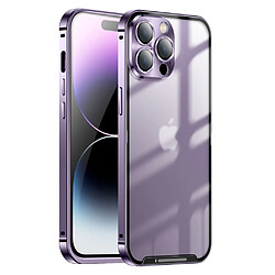 Bumper en alliage d'aluminium antichoc, mat avec lentille de caméra, anti-chute pour votre iPhone 14 Pro Max - violet