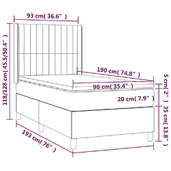 vidaXL Sommier à lattes de lit avec matelas Bleu 90x190 cm Tissu pas cher