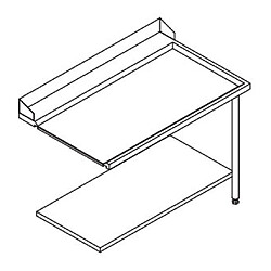 Table Entrée et Sortie en Angle Lave-Vaisselle à Capot Paniers 600 x 500 - Accrochage Droite - L 1200 mm - Elettrobar