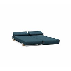 Acheter Inside 75 Méridienne design SIGMUND WOOD Navy Blue convertible lit 160*200 cm pieds chêne