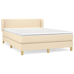 Maison Chic Lit Adulte - Lit simple Lit à sommier tapissier avec matelas moelleux - Meuble de Chambre - Crème 140x190 cm Tissu -MN99985