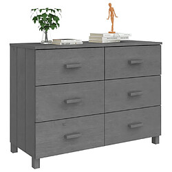 Avis vidaXL Buffet HAMAR Gris foncé 113x40x80 cm Bois massif de pin