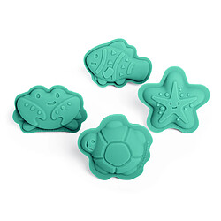 Bigjigs Toys 4 Moules à Sable en Silicone Turquoise