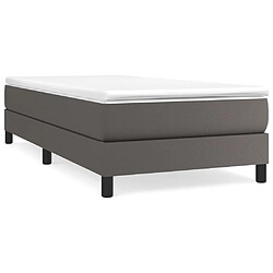 Maison Chic Lit Adulte - Lit simple Lit à sommier tapissier avec matelas moelleux - Meuble de Chambre - Gris 80x200 cm Similicuir -MN66651