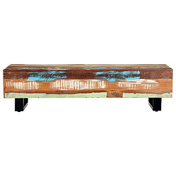 vidaXL Table basse 120x50x30 cm Bois de récupération solide et acier