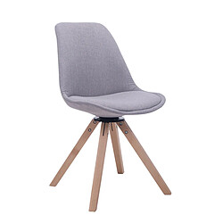 Decoshop26 Chaise de salle à manger x1 chaise visiteur assise pivotant à 360° en tissu gris piètement en bois carré clair 10_0003476