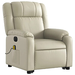 Avis Maison Chic Fauteuil Relax pour salon, Fauteuil inclinable de massage électrique crème similicuir -GKD21523